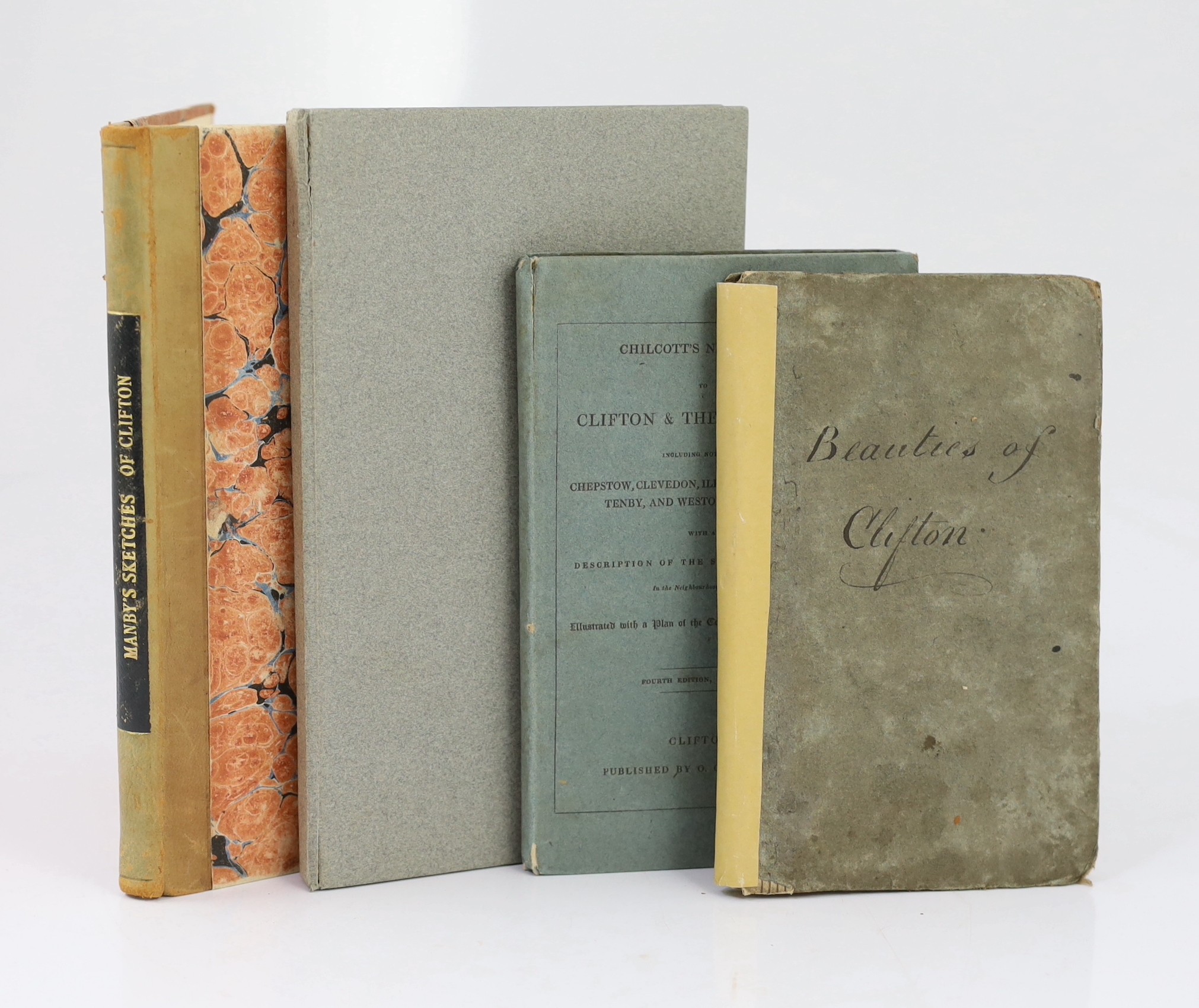SOMERSET, BRISTOL: Manby, G.W. - Fugitive Sketches of the History and Natural Beauties of Clifton Hot-Wells and Vicinity. 4 plans and 14 (mostly aquatint) plates, half-title; new paper boards